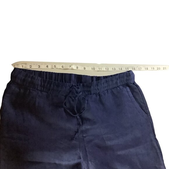 Charter Club Women’s Petite Linen Pants Intrepid Blue Size PL Elastic Waistband - Picture 8 of 16